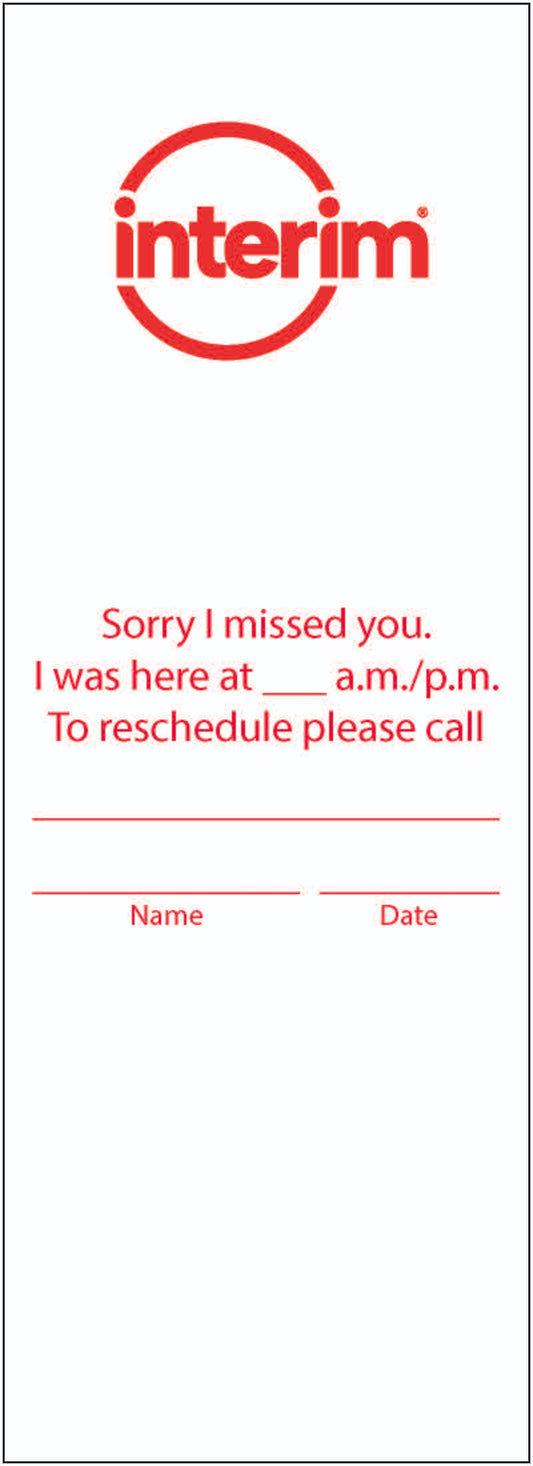 Missed Appointment Door Hanger